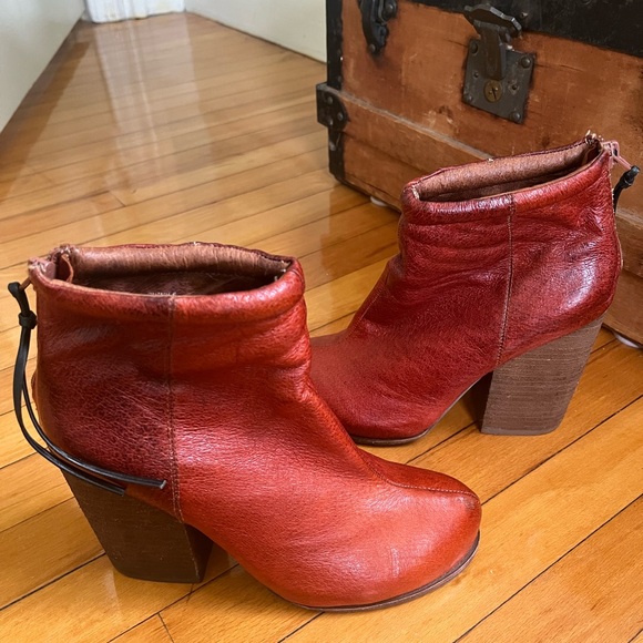 Red Leather Platform Booties Rumble Havana Last Jeffrey Campbell - Picture 3 of 11